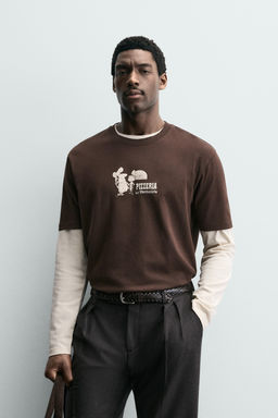 PIZZERIA LA MONTECARLO PRINT T-SHIRT - Zara фото 2