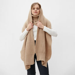 Снуд трансформер MINAKU, размер 56-58, кремовый