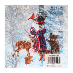 Цена за 2 шт. Салфетки новогодние бумажные Home Collection Classic Лесные друзья, 3 слоя, 33?33 см, 20 шт.