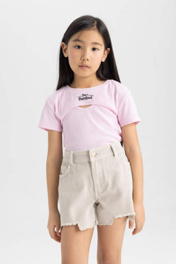 K?z Cocuk Fitilli Kaskorse 2li K?sa Kollu Tisort - Defacto фото 2