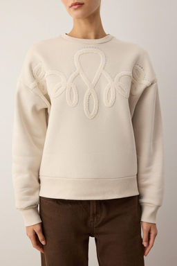 Tas Suzene Nak?s Detayl? Oversize/Genis Kal?p Kal?n Ici Polarl? Orme Sweatshirt TWOAW26SW00098 - Trendyolmilla фото 3