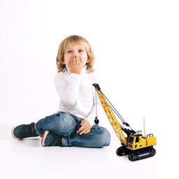 Кран радиоуправляемый Стройка, подвижная стрела, работает от аккумулятора - Simaland фото 8