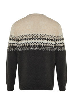 TRENDYOL MAN Antrasit Slim Fit Yunlu Bisiklet Yaka Panel Jakarl? Triko Kazak TMNAW21KZ0738 - Trendyolmilla фото 8