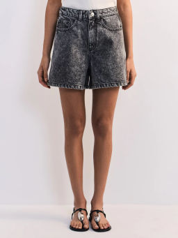 Джинсовые шорты А-силуэта с эластичным поясом ZR2605092308-108 / Zarina