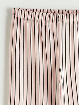 Beli Lastikli ?izgili Kad?n Pijama Alt?