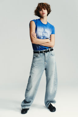 TRF OVERSIZED SHIFTED SEAM MID-WAIST JEANS