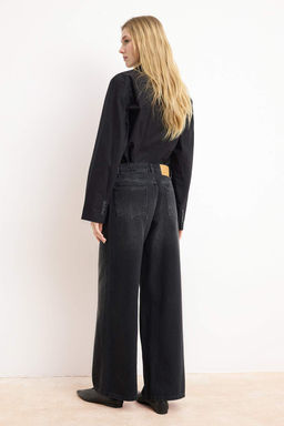 Premium Mavi Ozel Kumas DOKUMLU Yuksek Bel %100 Pamuk Wide Leg Jeans TWOSS26JE00136 - Trendyolmilla фото 10