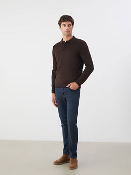 Polo Yaka Uzun Kollu Erkek Triko Kazak