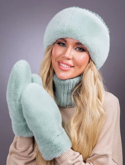 ВИДЕООБЗОР шапка Ника трикотаж экомех мята - Davidovfox фото 5