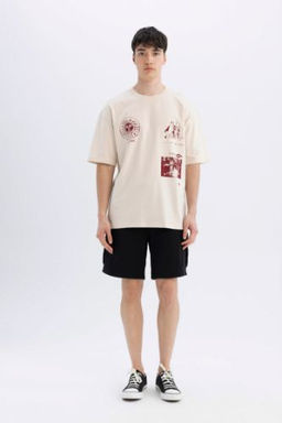 Regular Fit Kargo Cepli Basic Duz Bermuda Sort