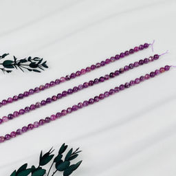 Бусины для украшений из Лепидолита (60 бусин) 39 см