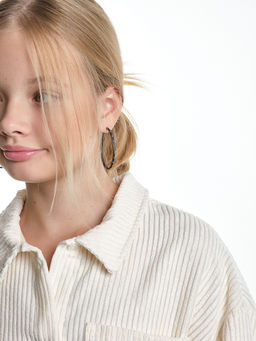 Серьги-кольца PS0626 черный - Mini maxi фото 2