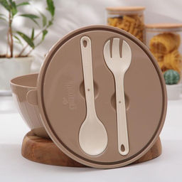 Салатник с крышкой и приборами «Bono», 5 л, цвет МИКС