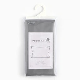 Наволочка Этель 50х70 см, серый, мако-сатин 114г/м2  фото 3