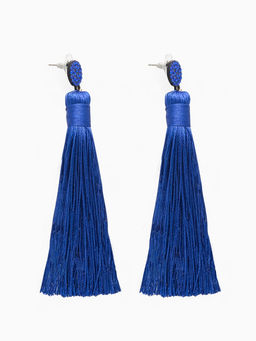 Серьги Кисти гармония, цвет синий L кисти 9.5 см