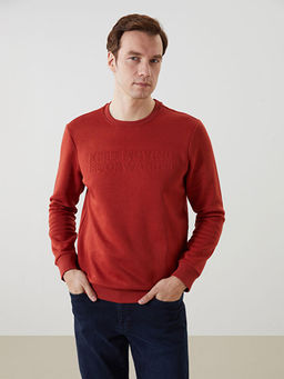 Bisiklet Yaka Uzun Kollu Erkek Kal?n Sweatshirt