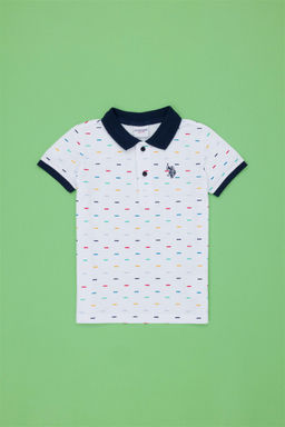 Белая футболка с воротником-поло для мальчика Неожиданная скидка в корзине