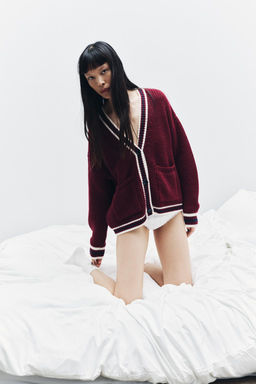 KNIT CARDIGAN WITH TRIM - Zara фото 2