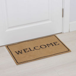 Коврик придверный Доляна Welcome, без окантовки, 40×60 см, бежевый