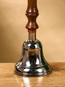 Колокольчик «Серебряный звон», 8×8×24 см, алюминий, с деревянной ручкой