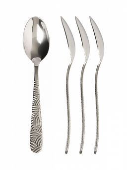 Набор столовых приборов 16 шт. серебро нержавеющая сталь - Lucky фото 4