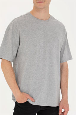 U. S. Polo Assn Мужская серая меланжевая комфортная длинная футболка с круглым вырезом - U.s. polo assn фото 13