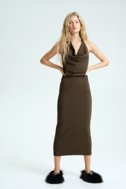 Vestido halter drapeado - H&m фото 3