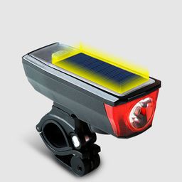 Фонарь передний COMIRON SUNPOWER корпус: ABS, IPX4; свет: T6, 350lm аккум: 2000 mAh USB сигнал 120Дб POWER BANK полная зарядка от солнца /уп 9/80/ - ГалеонТрейд фото 19