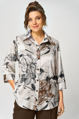 Блуза БелЭльСтиль 877 бежево-коричневый фото 6