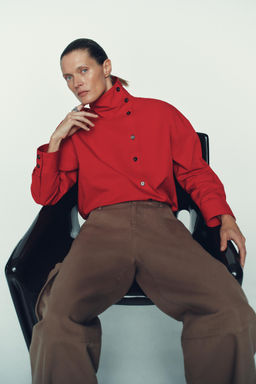 HIGH NECK WRAP SHIRT - Zara фото 5