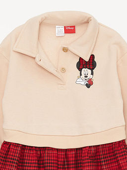 Polo Yaka Minnie Mouse Bask?l? Uzun Kollu K?z Bebek Elbise - Waikiki фото 3