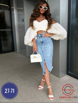 Джинсовая юбка длинная - Bruno фото 2