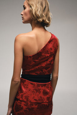 TOP ASIM?TRICO JACQUARD CINTUR?N / Burdeos