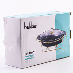 7453-1 Мармит 1 л с подставкой с крыш фарфор/стекло/металл MB (х4) - Mayer&boch фото 4