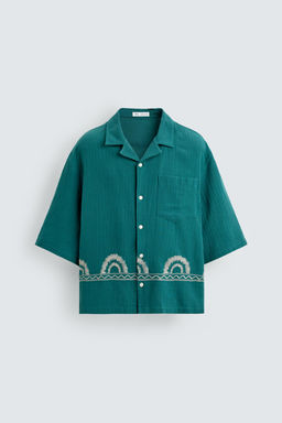 CAMISA BORDADO CENEFA / Azul pato - Zara фото 7