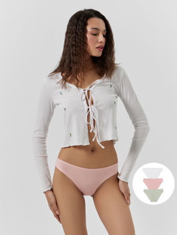 Цена за 2 штуки! Трусы слипы женские в наборе, 3 шт