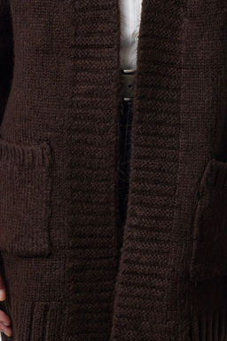 TRENDYOLMILLA Kahverengi Genis Kal?p Yumusak Dokulu Genis Kal?p Triko H?rka TWOAW25HI00275  фото 3