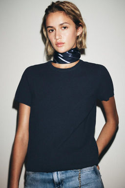 PLAIN KNIT SHORT SLEEVE TOP - Zara фото 4
