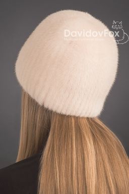 ВИДЕООБЗОР шапка Сноп норка розовый жемчуг - Davidovfox фото 3