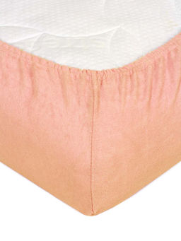 Простыня на резинке Махра - Персик 120*200*20