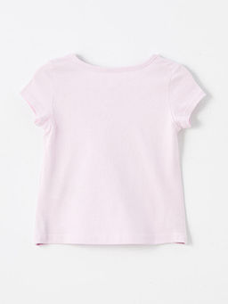 Bisiklet Yaka K?sa Kollu Bask?l? K?z Bebek Ti??rt 2li - Waikiki фото 3