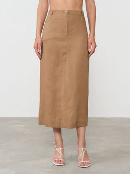 Юбка льняная 801248 кэмел Юбка льняная 801248 кэмел