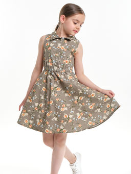 Платье UD 7686 хаки цветы - Mini maxi фото 2