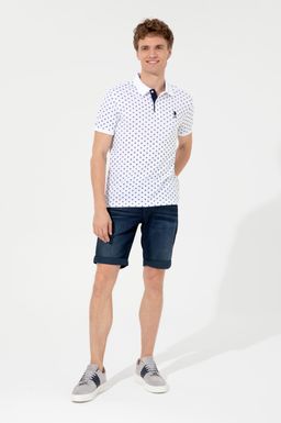 U. S. Polo Assn Мужская белая футболка с воротником-поло - U.s. polo assn фото 4