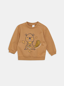 Bisiklet Yaka Uzun Kollu Bask?l? Erkek Bebek Sweatshirt 2li - Waikiki фото 2