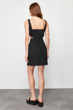 TRENDYOLMILLA Haki A-Kesim Mini Pamuklu Pencere/Cut Out Detayl? Detayl? Kare Yaka Dokuma Elbise TWOSS23EL00596  фото 26