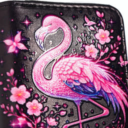 Кошелёк на молнии «Фламинго», маленький, чёрный