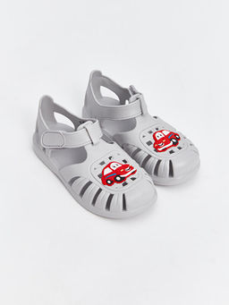 Bask?l? Erkek Bebek Sandalet