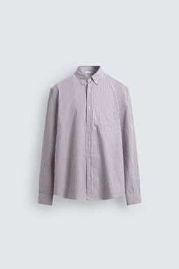 CAMISA REGULAR FIT RAYAS / Rosa / Blanco - Zara фото 7