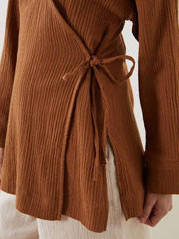 Kruvaze Yaka Dokulu Kad?n Kimono